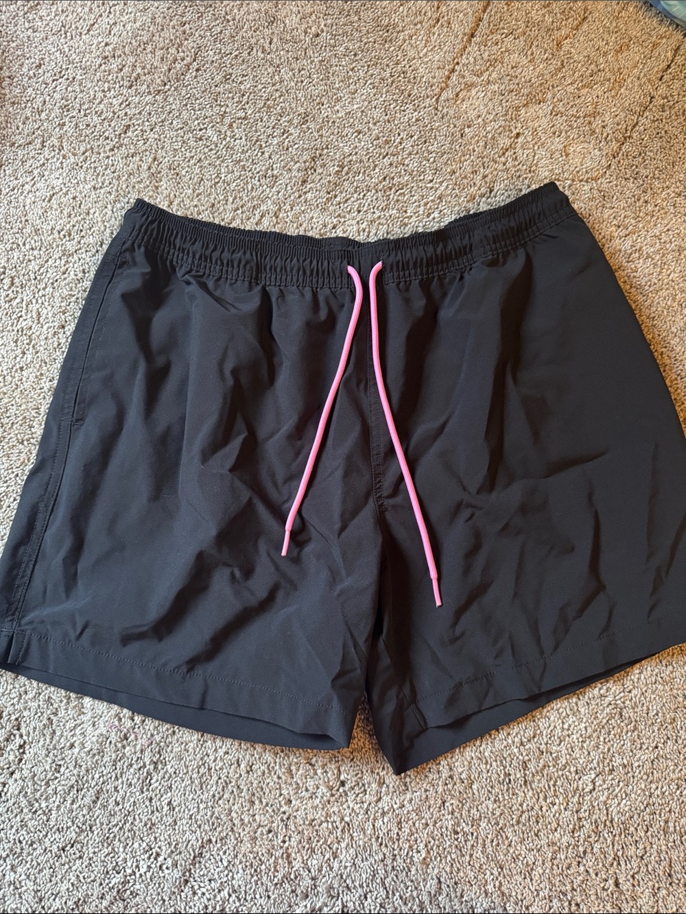 chubbies Black Athletic Shorts with Pink Drawstring